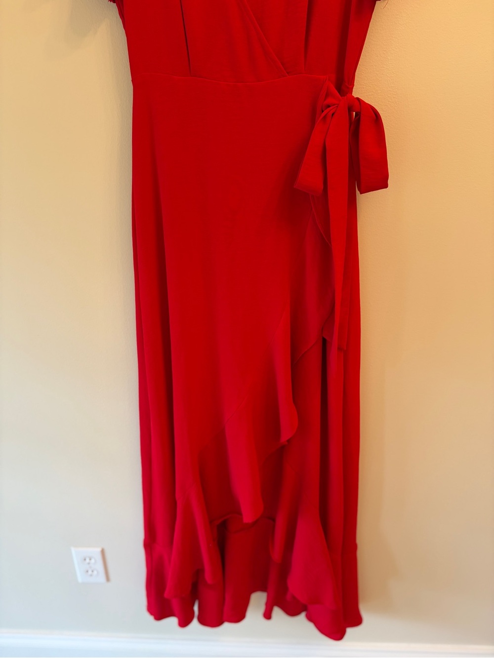 Altar’d State | Red Midi Wrap Dress - Evening Dress - Picture 4 of 10